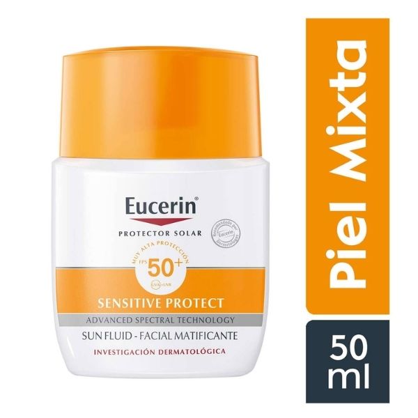 EUCERIN SUN FLUIDO MATIFICANTE FACIAL FPS50 50ML - Derma Express Perú