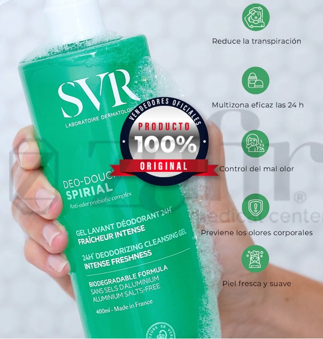 SVR SPIRIAL DEO DOUCHE DESODORANTE GEL PARA DUCHA 400ML - Rosderma Perú