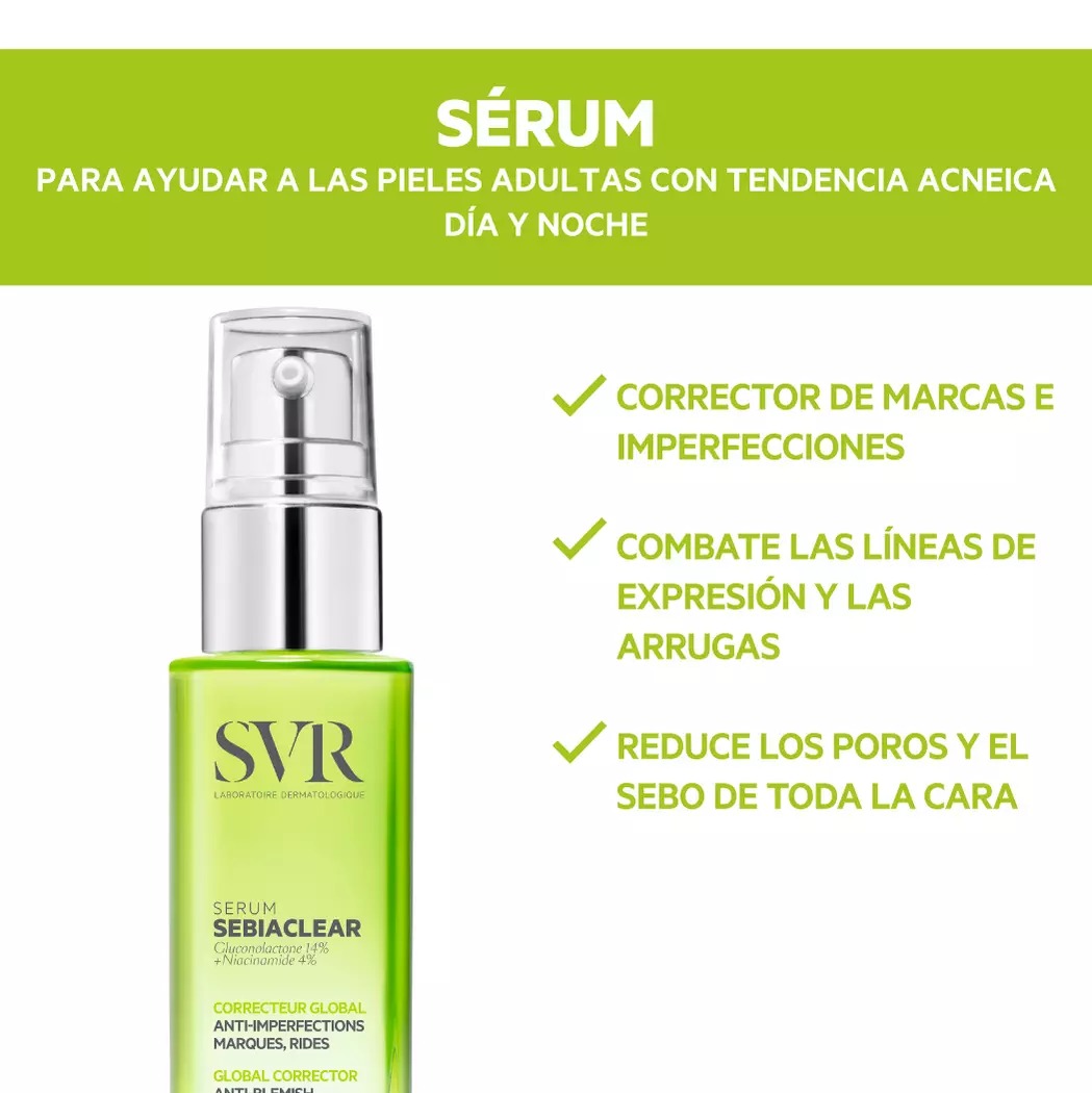 SVR SEBIACLEAR SERUM ANTI ACNE Y ANTI ARRUGAS 30ML - WebDerma Perú